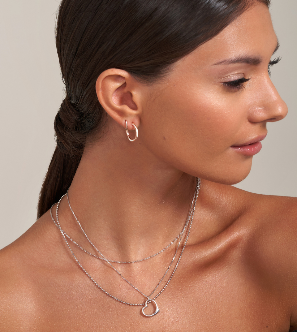 Candy Hoops in Yellow Gold, Black enamel