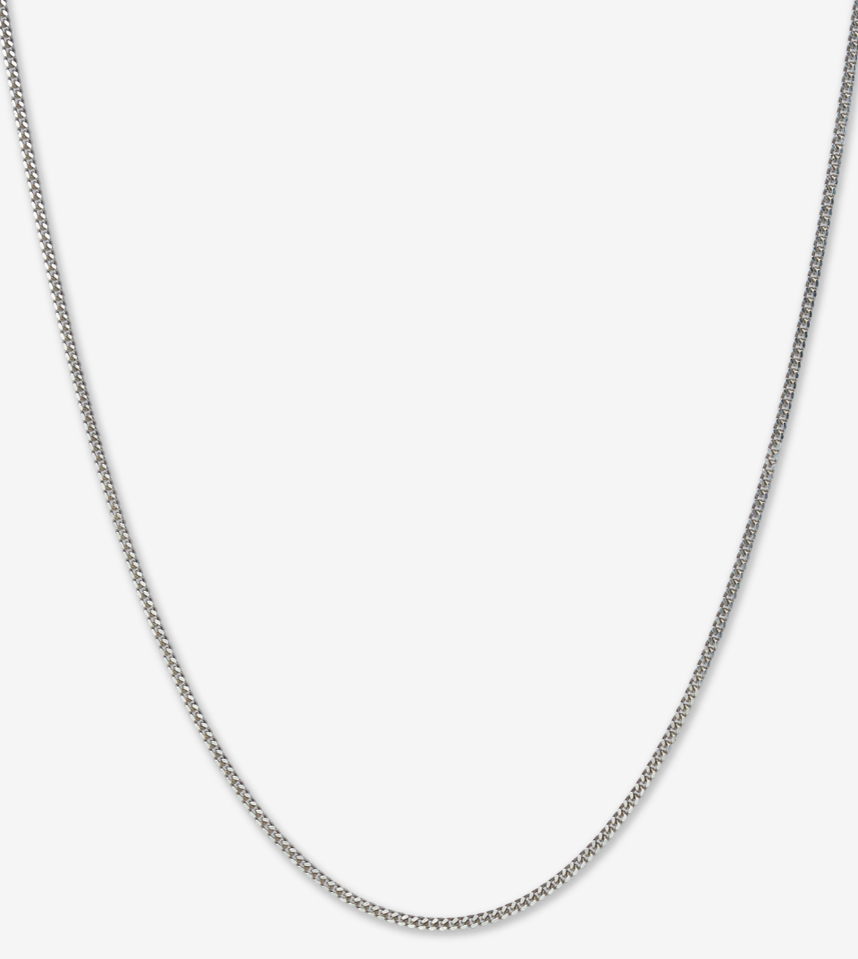 Flat Chain Necklace in 18k White Gold