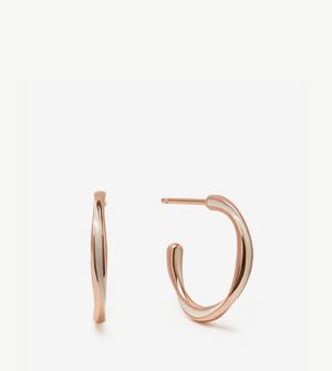 Candy Hoops in Rose Gold, Pink Enamel