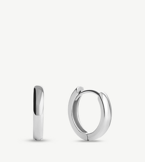 Hoop Earrings in 18k White Gold, 8mm