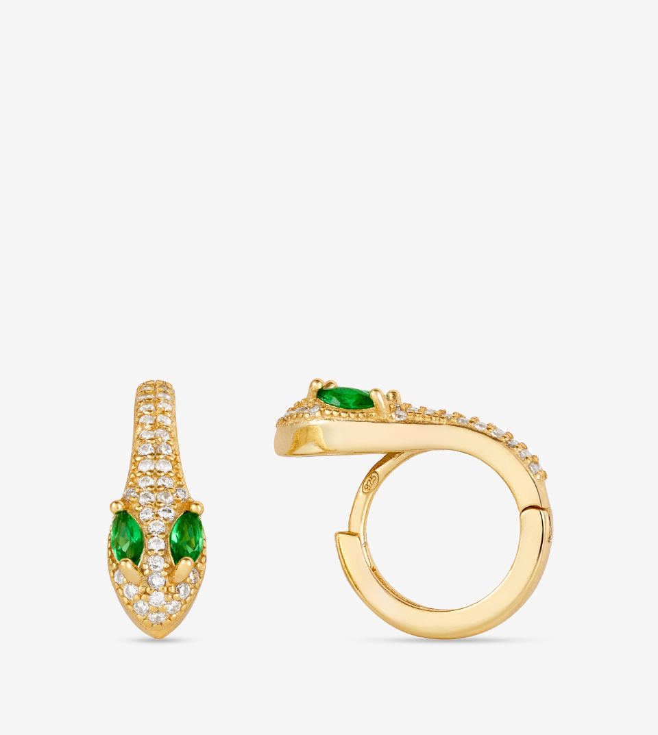 Snake Huggie Hoop Earrings