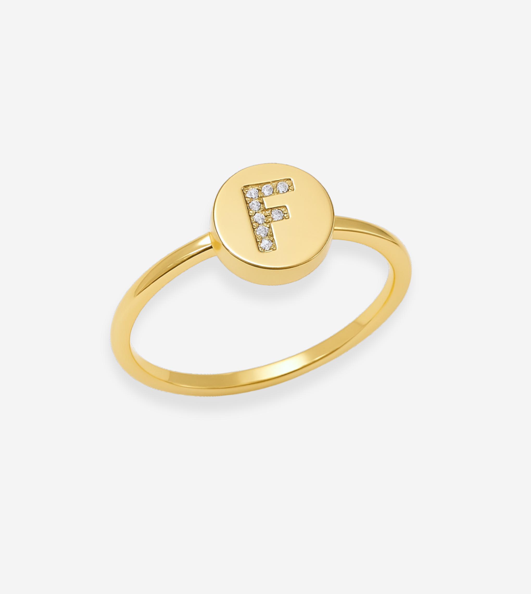 FIGLIO 18k Gold Diamond Letter F Ring