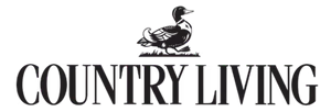 Logo of 'The Country Living' magazine with a stylized horse and text.