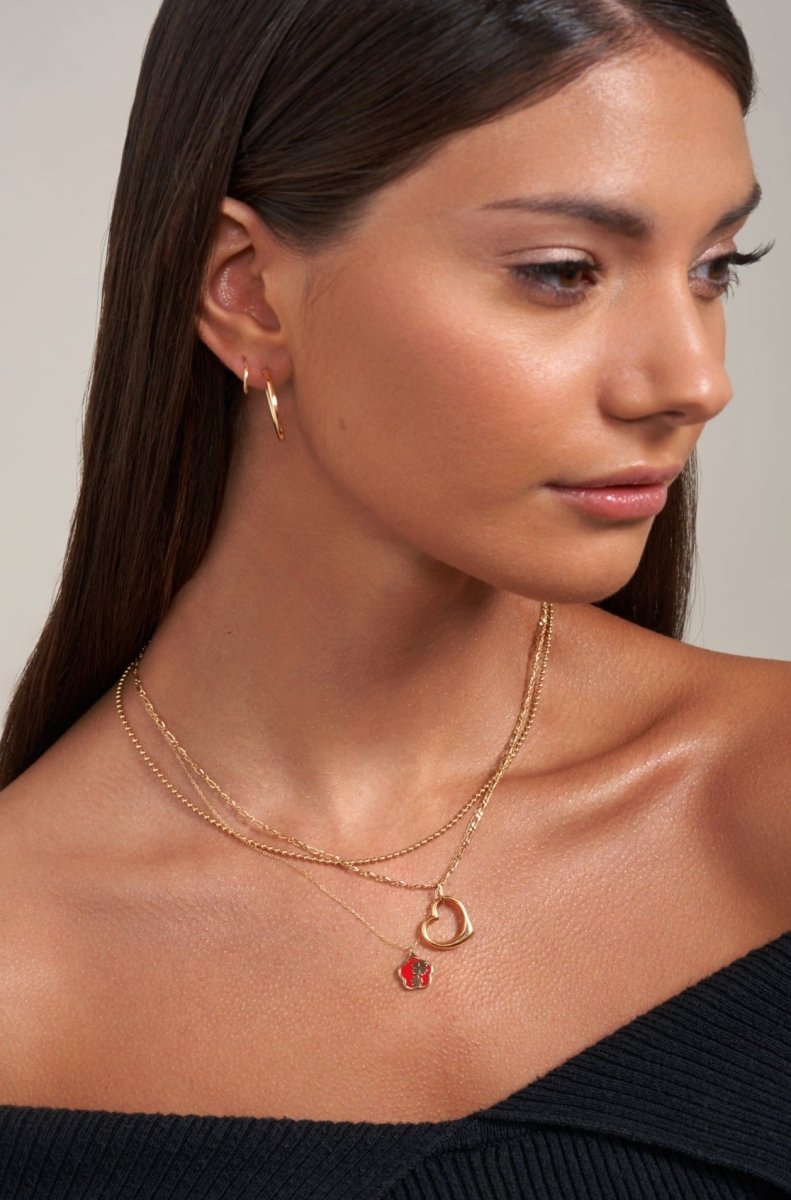 Beaded Chain Necklace - gold chains - FIGLIO