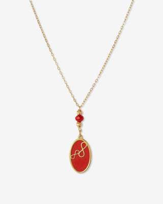Infinity Malachite Necklace - yellow gold - FIGLIO