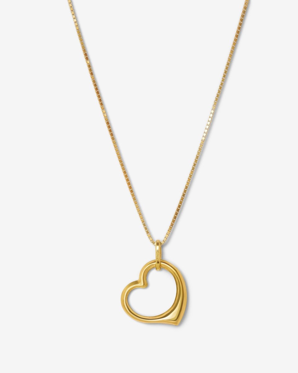 Loving Heart Charm Pendant - yellow gold - FIGLIO