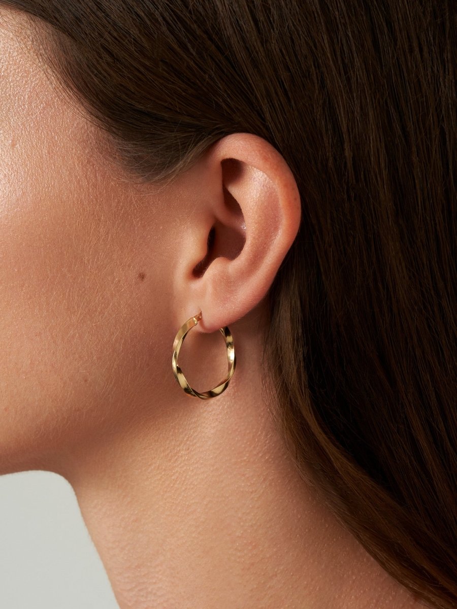 Ripple Hoops - yellow gold - FIGLIO