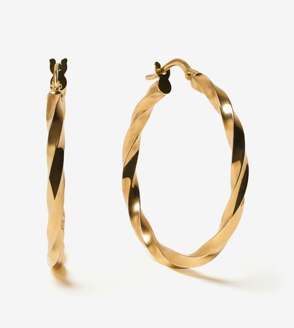 Ripple Large Hoops - yellow gold - FIGLIO