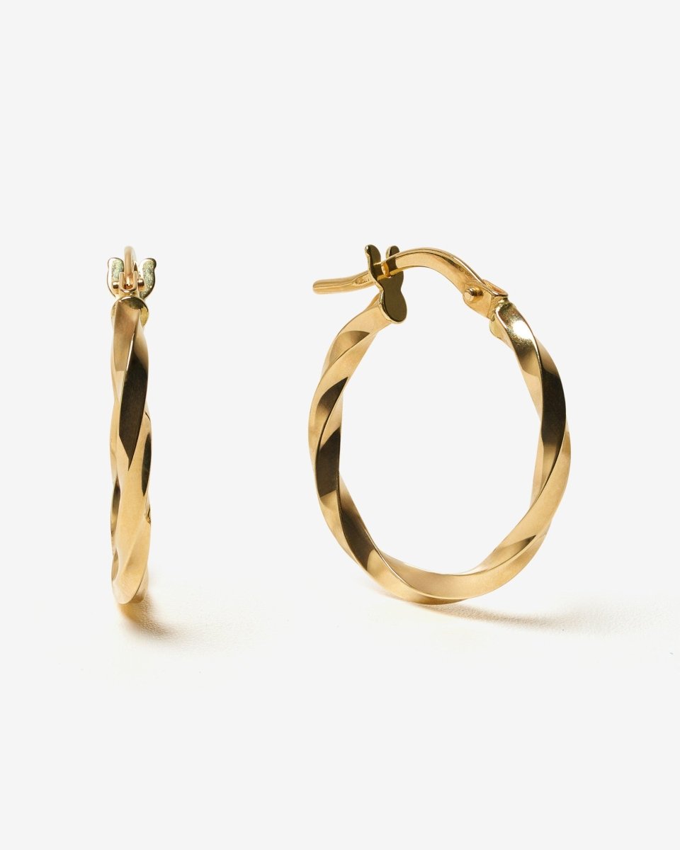 Ripple Small Hoops - yellow gold - FIGLIO